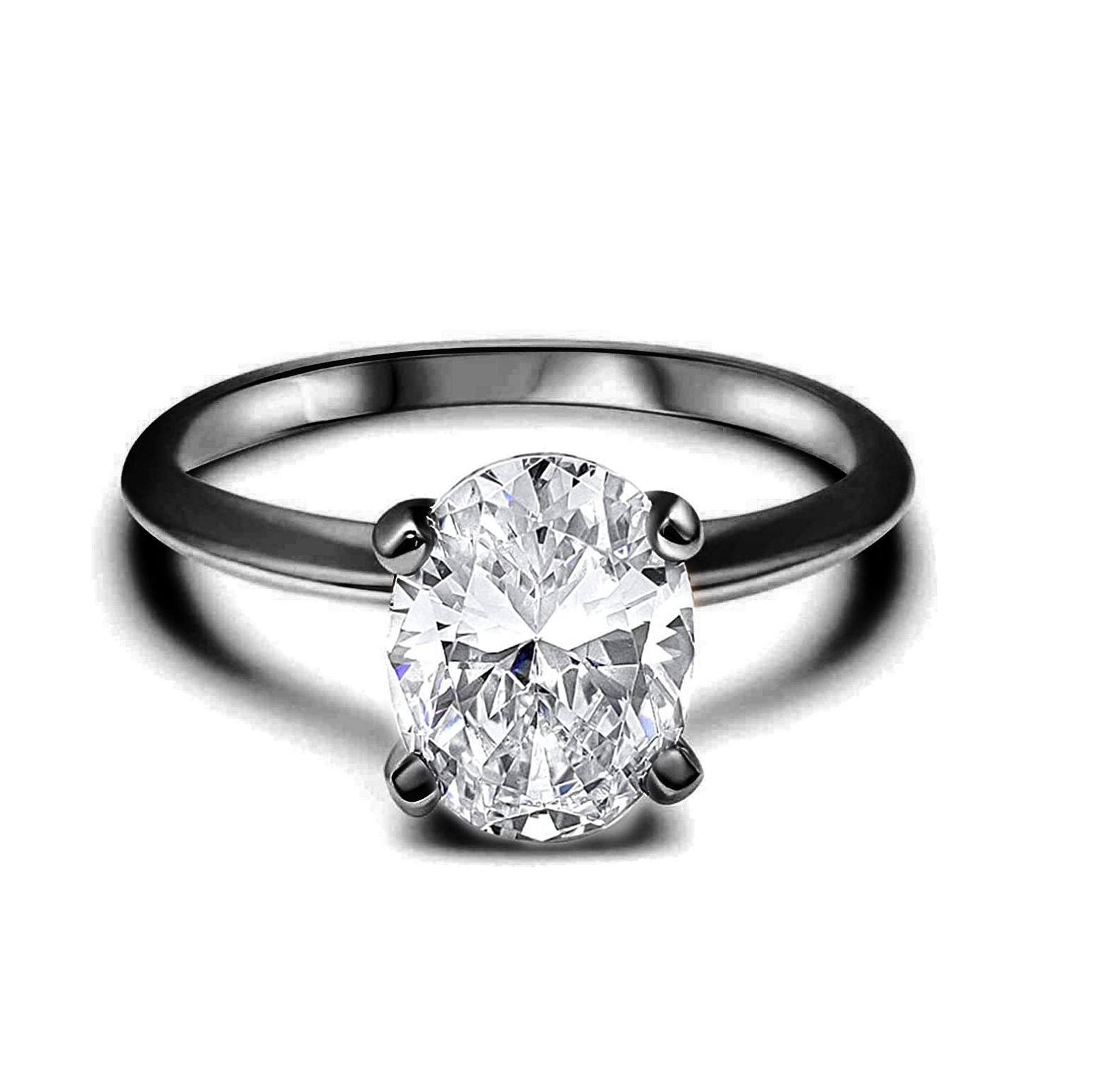 Hainon Simple Fashion white zircon Promise Ring Jewelry for Women Engagement Ring Gift card flannel bag set 1