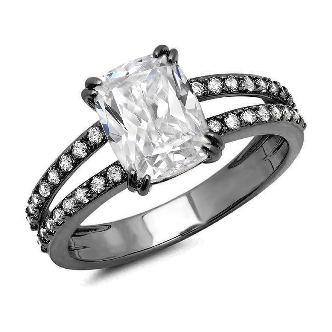 Hainon 2021 Fashion Double layer ring Jewelry Finger Rings for Couple Women Girl Gift card flannel bag set 1