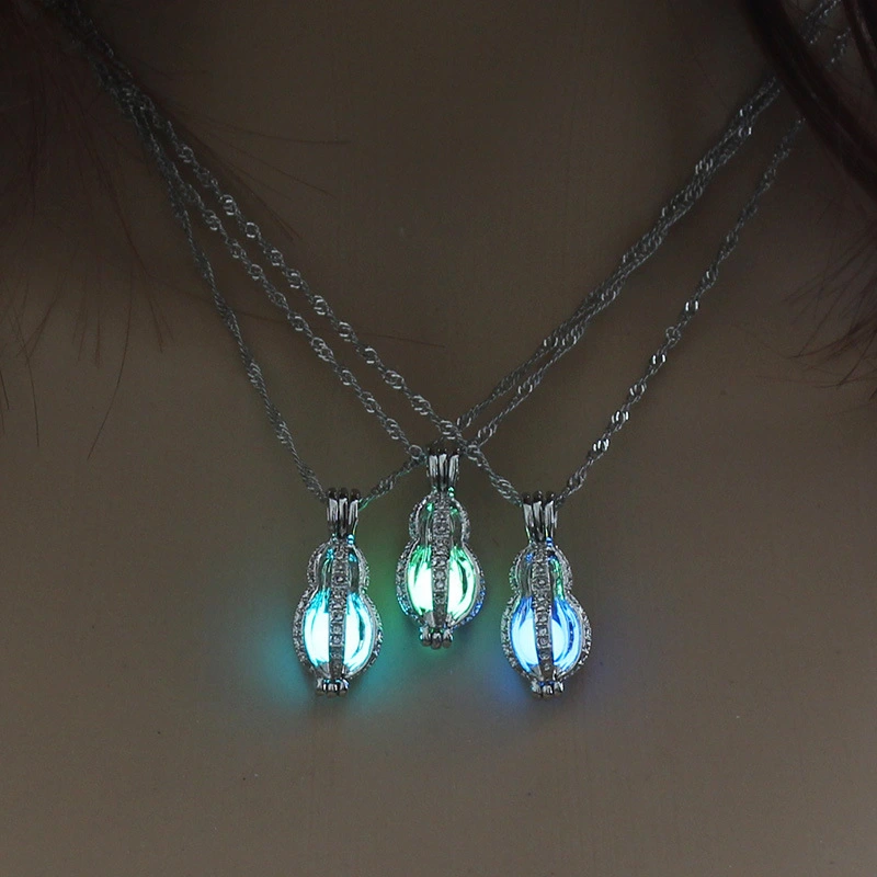 Hollow Fruit peanut shape lovely luminous Pendant Necklace Fashion jewelry boy and girl Any occasion 1