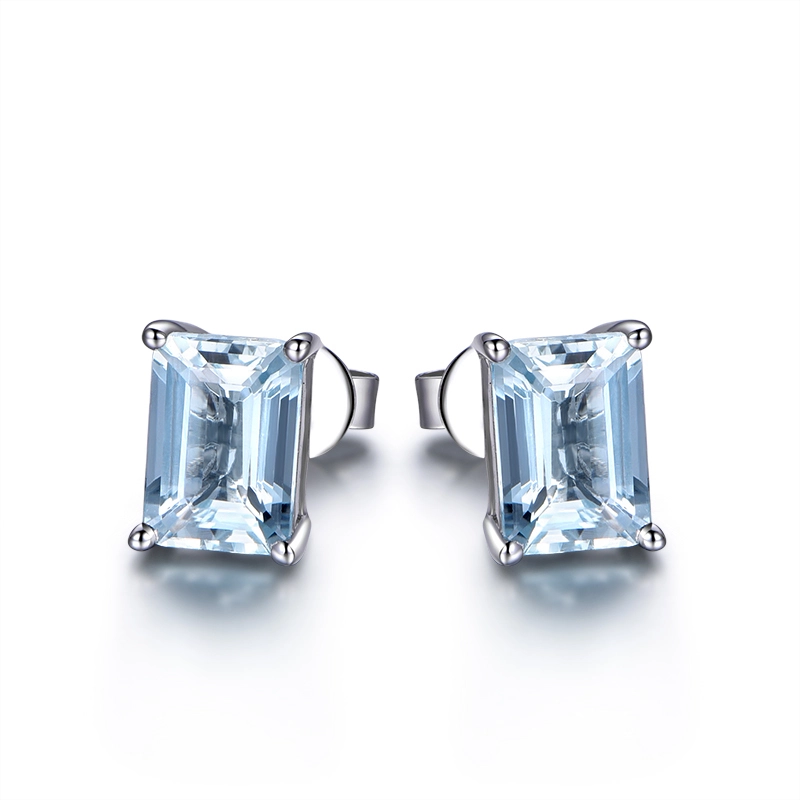Hainon Fashion Hot Sale Platinum Plated Stud Earrings jewelry made with Zircon for Women Gift card flannel bag set 1