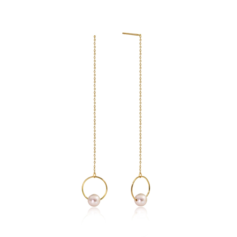 Hainon fashion 18k Gold Plated Pearl Drop Earrings jewelry Bridal or Everyday Gift card flannel bag set wholesale 1