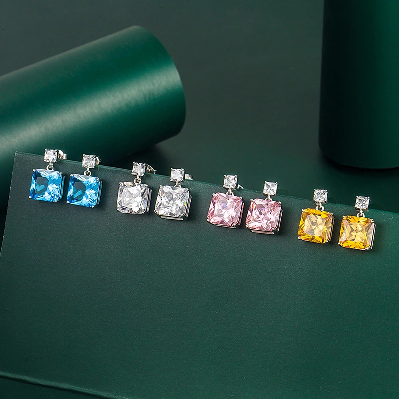 Hainon earings for women Platinum plating Stud Earrings Hypoallergenic Jewelry Gift card flannel bag set wholesale 1
