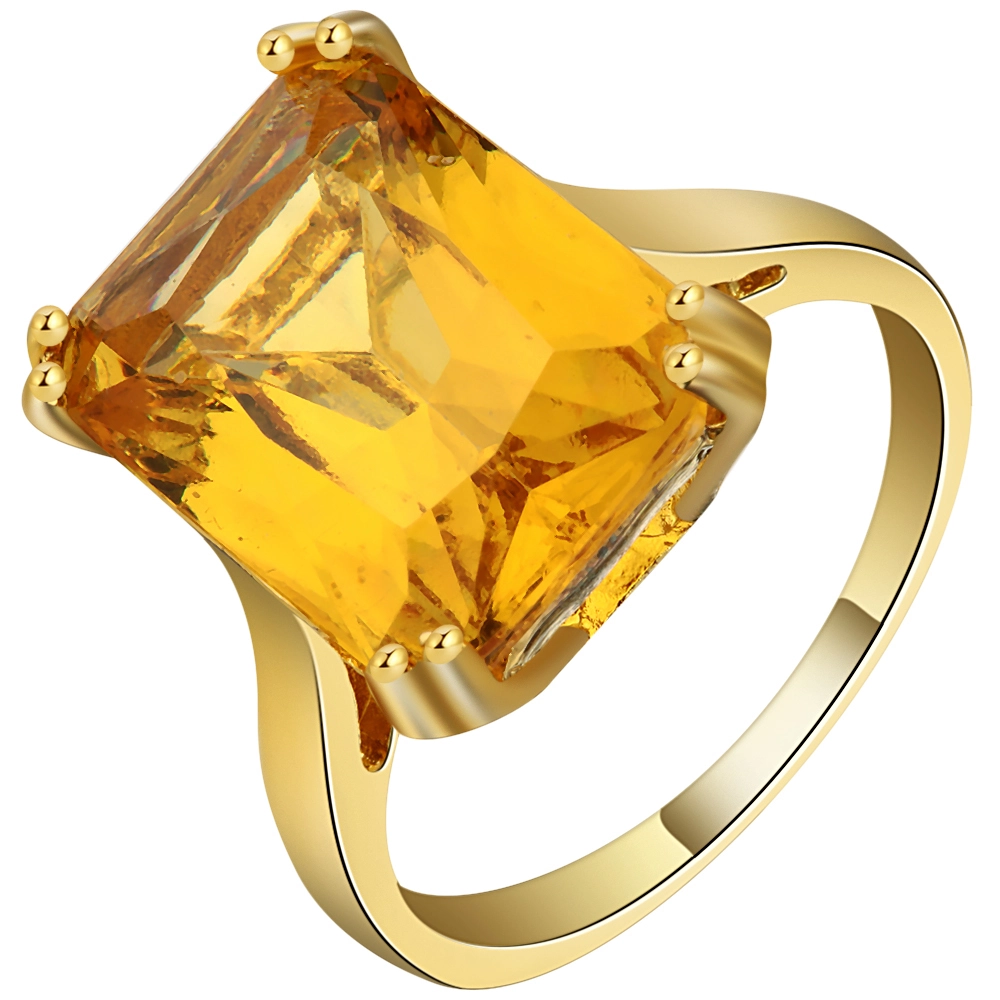 Yiwu Cheap wholesale square big stone yellow color rings for women zircon gift jewelry wedding ring 2018 1