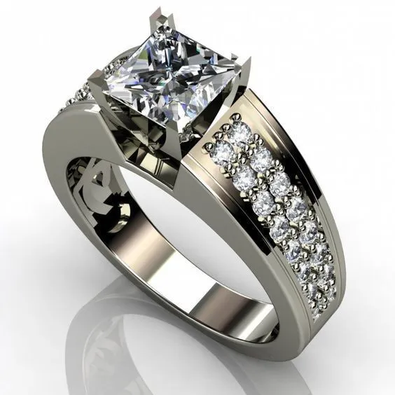 Hainon 2019 women rings Luxury Inlaid zircon rings for men fashion engagement female couple ring 1