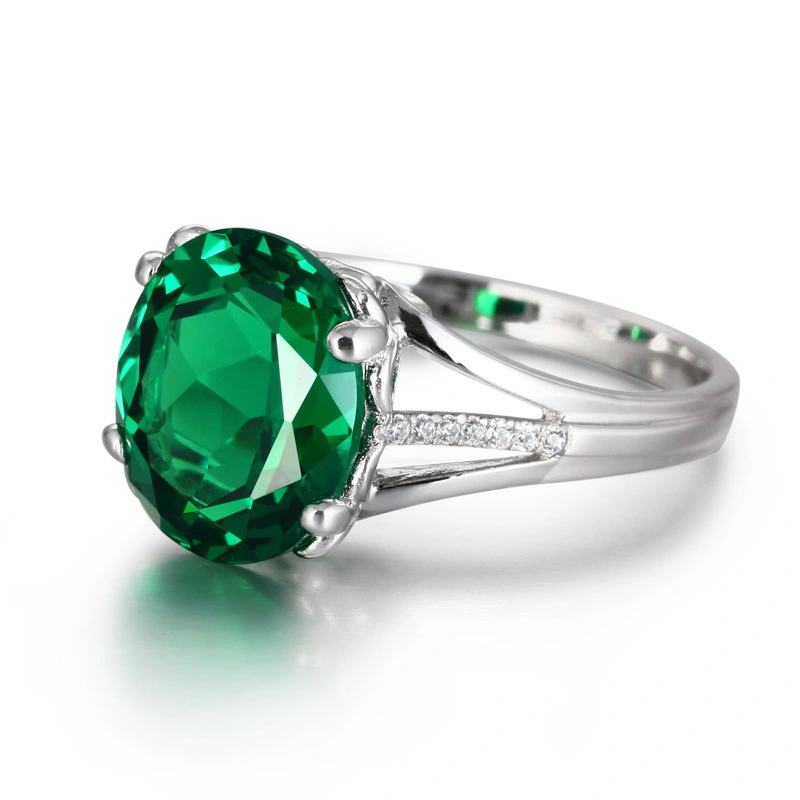 Fashion green shiny zircon Engagement Wedding ring Yiwu Hainon Wholesale rings jewelry women 1