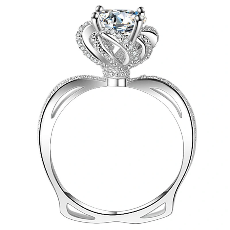 Hainon Simple Wedding Engagement Ring Hot Rosebud Luxury Rings For Women Fashion Jewelry 1