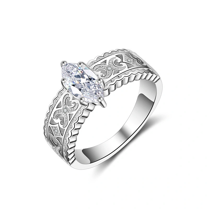 Hainon Simple Wedding Engagement Ring creative design Hot new shiny zircon rings For Women Fashion Jewelry 1