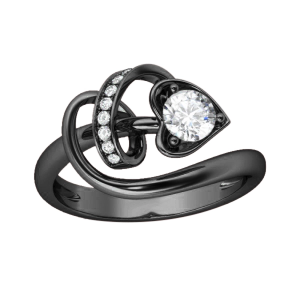 Hainon heart Rings for Women Girls Finger Rings Adjustable Open Rings Dainty Cute Jewelry Gift card flannel bag set 1