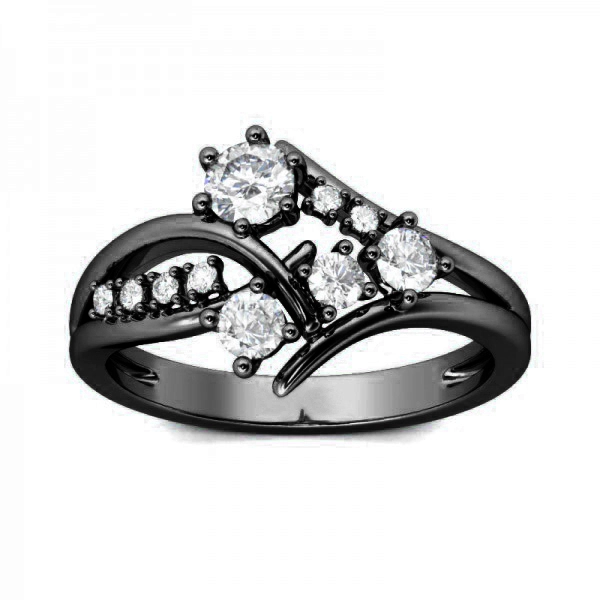 Hainon 2021 new fashion White zircon Women's Engagement Ring Jewelry Gifts for women Gift card flannel bag set 1
