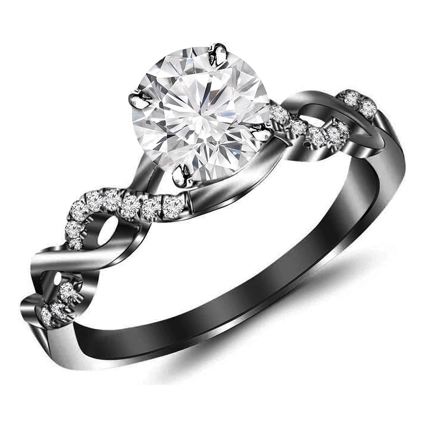 Hainon round zircon rings wedding engagement ring Jewelry Gifts for women Women's Engagement Ring Gift card flannel bag set 1