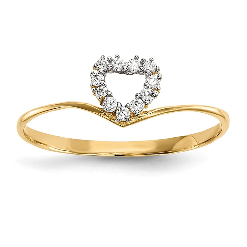 Hainon cute heart zircon Ring for Women gold plated jewelry Vintage engagement wedding Rings gift card 1