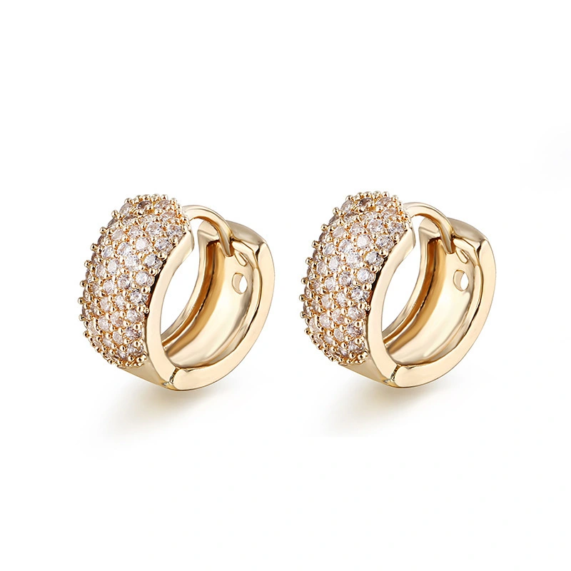 Hainon clip earrings Fashion women  Zirconia rose gold earrings shining for women in stock wholesale 1