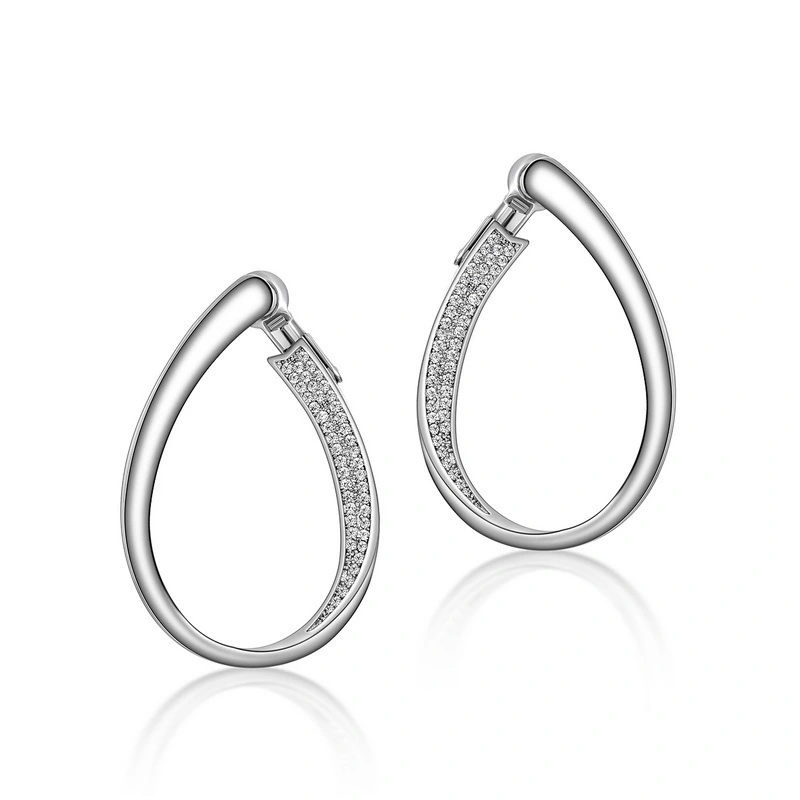 Hainon New Arrival Bling Sparkling cz stud water drop Earrings For Women 925 silver plated wholesale 1