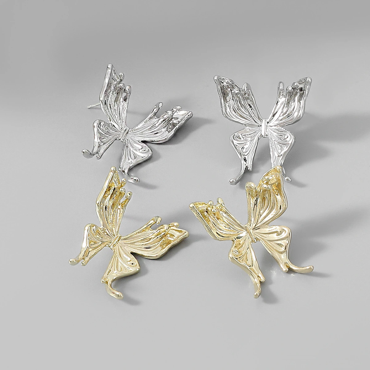 Hainon new fashion 18K Gold Plated Butterfly Earrings for girls Gift For Her  Gift card flannel bag set wholesales 1