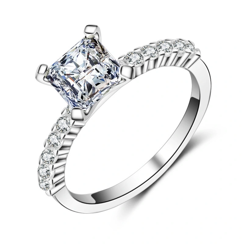 Hainon women jewelry rings shiny white zircon wedding rings wholesale 1