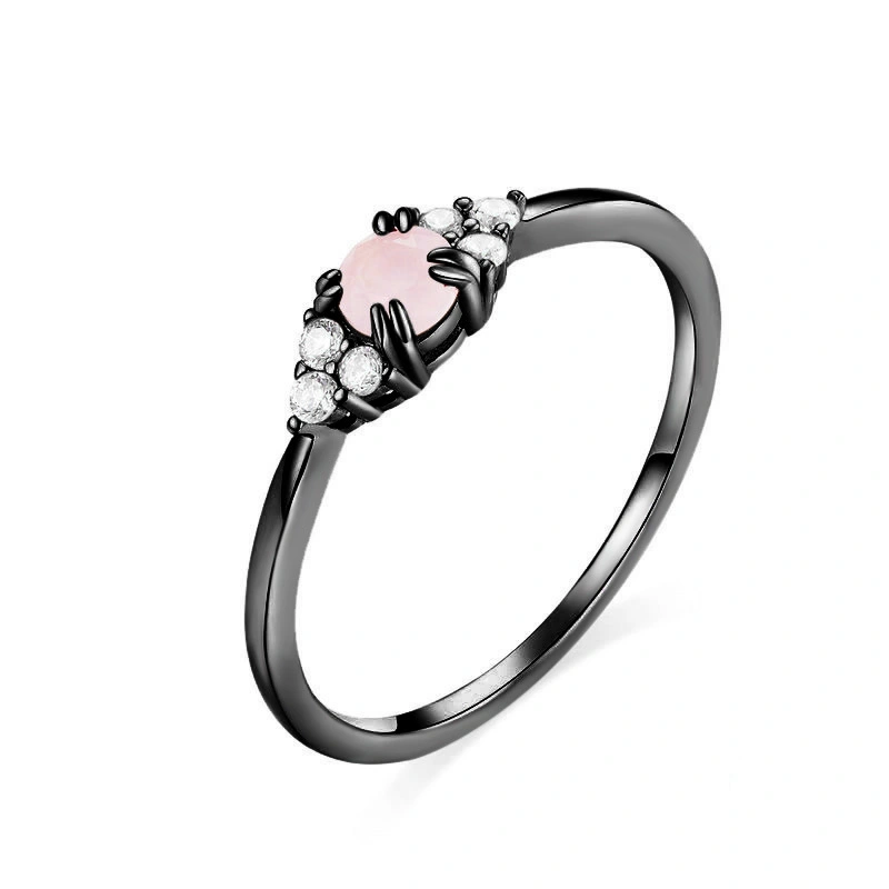 Hainon Personalized Jewelry Pink zircon Lady Bridal Wedding Engagement Zircon Jewelry Gift card flannel bag set 1