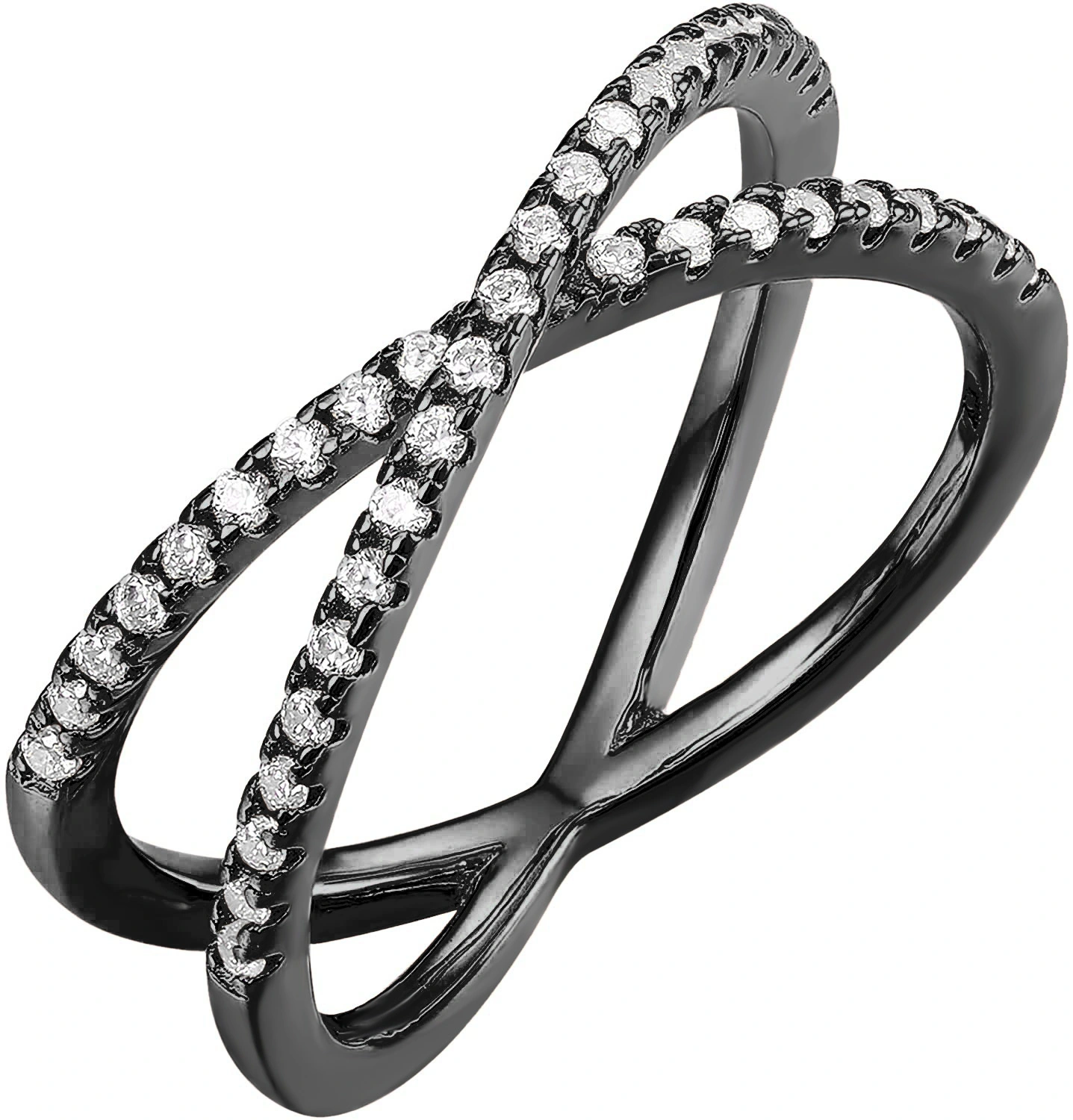 Hainon Hot sale Style Adjustable Cross Finger Ring For Women Black gold ring Jewelry Gift card flannel bag set 1