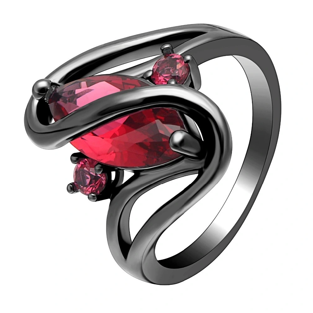 Factory wholesale black ring for women fashion jewelry engagement rings dropshipping 1