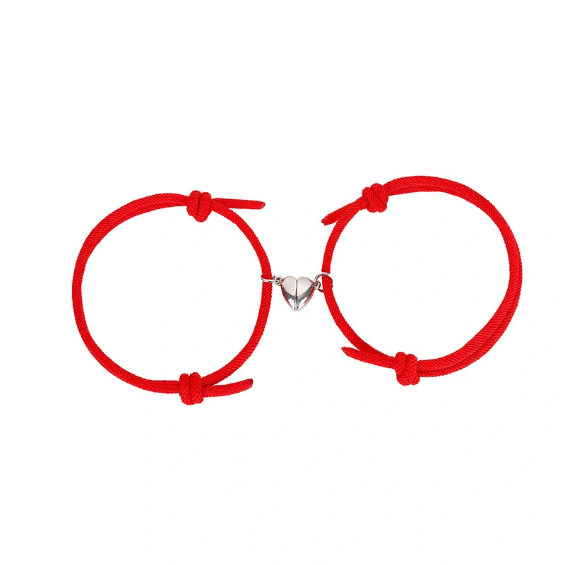 Hainon New Gifts Magnetic Heart Shape Valentine Day Pendant Charm Couple Bracelets for Lover Men Women 1