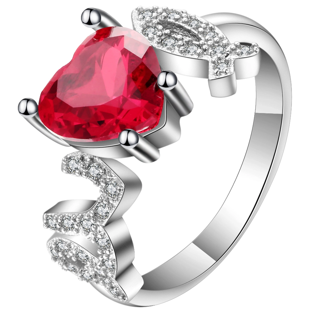 2019 latest Hot sale fashion red heart shaped rings designs for girls 1