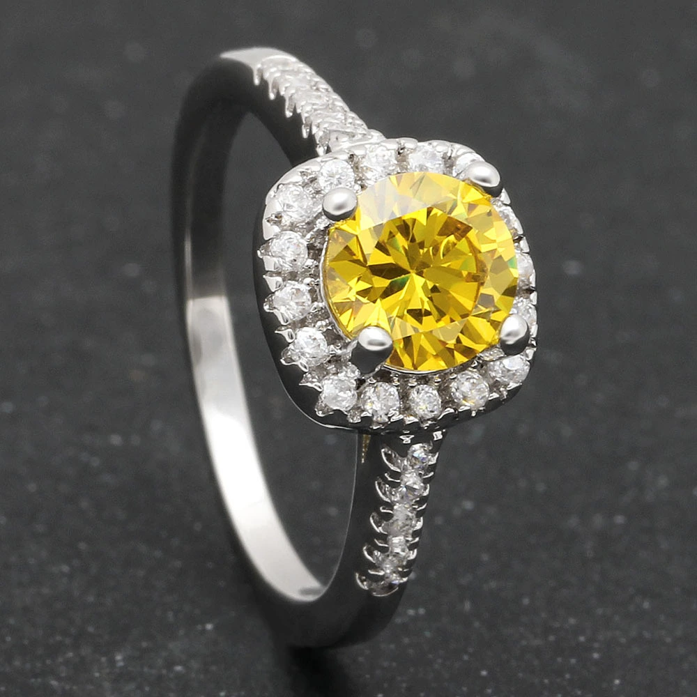 Hainon Silver ring romantic promise jewelry women wedding and engagement ring wholesales 1