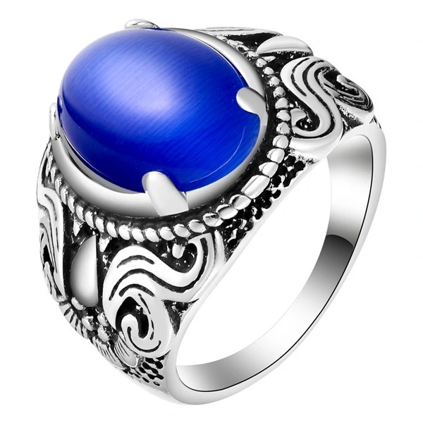 Latest 925 stamped silver plating ring men Retro style wedding ring wholesale 1