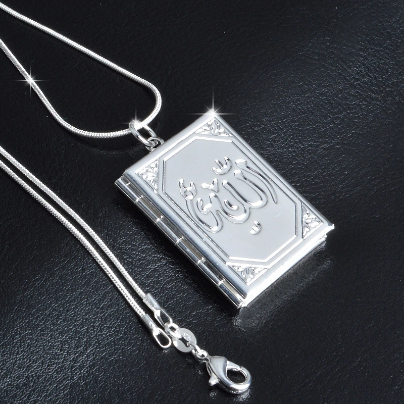 Fashion Photo box pendant Necklace locket luxurious Women Valentine's Day Gift Plating Silver Necklace Wholesale 1