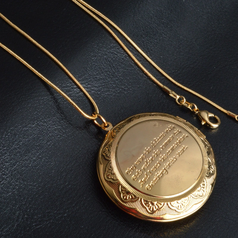 Hainon Photo Box Pendant Necklace Locket luxurious Women Valentine's Day Gift Plating Silver Necklace Wholesale 1