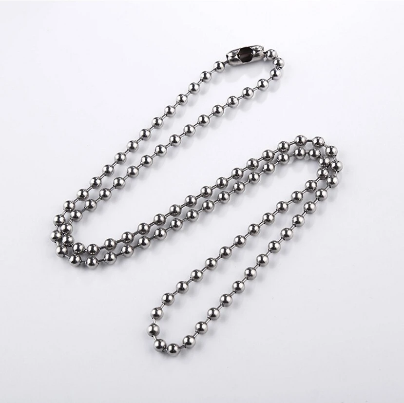stainless steel round bead chain titanium steel jewelry 3MM thick chain wholesale diy accessories 1