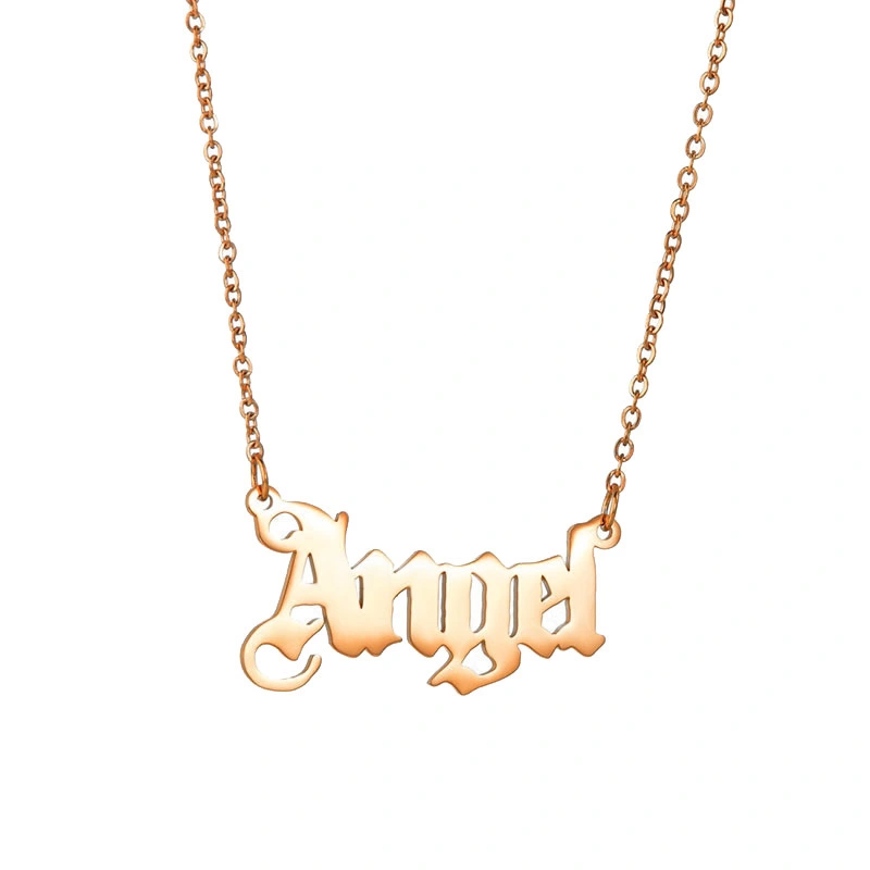 Hainon 18k gold Plated Stainless Steel Necklace Personalized Letter Necklace For Women Custom Names Necklace2 1