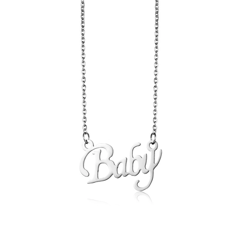 Hainon 2021 Fashion letter baby necklace simple and simple clavicle chain creative necklace wholesale 1