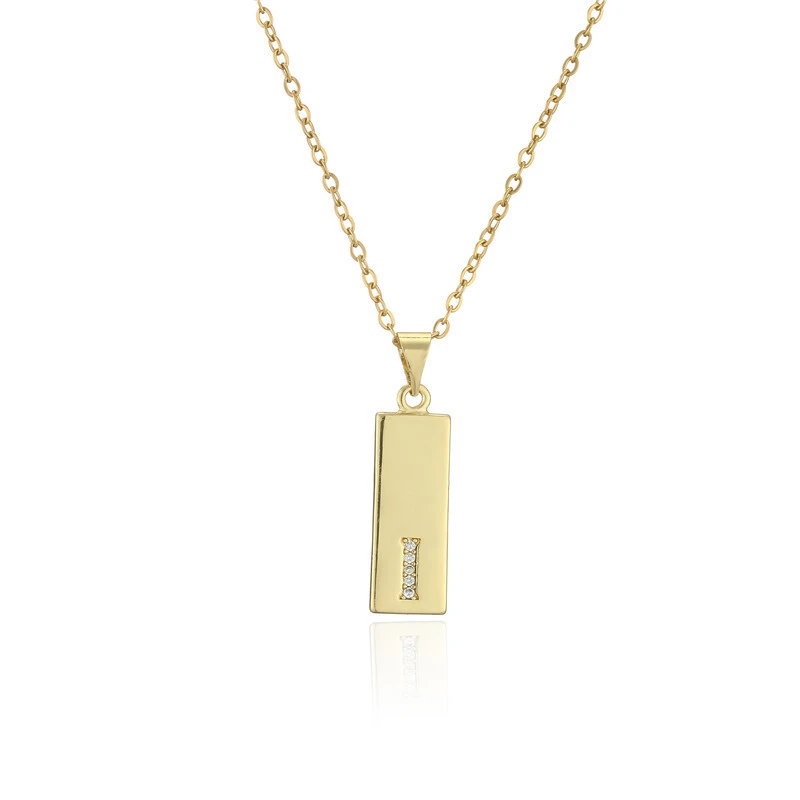 Hainon wholesale trendy Hip Hop Personalized Gift Zircon letter pendant necklace Jewelry for Women gift card 1