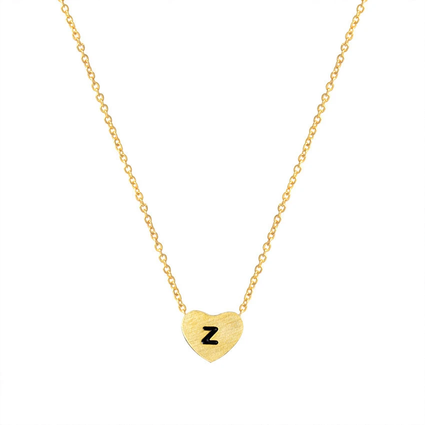 Hainon Explosive hollow stainless steel 26 letters pendant necklace female clavicle chain personality 1