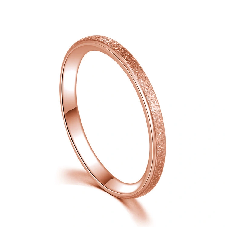 No stone gold plated 2mm stainless steel rings for women Hainon 1