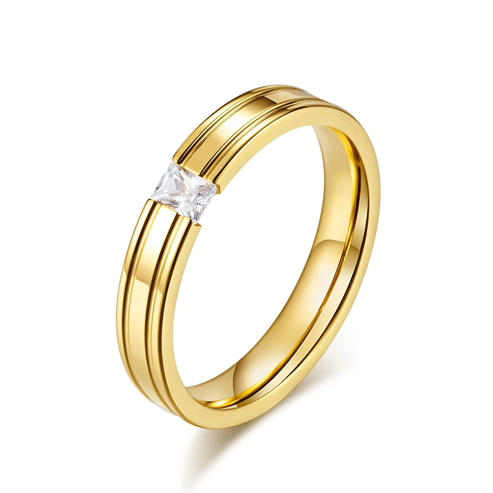 4MM Trendy Fashion rose gold Stainless Steel gold Ring For Men Women rings Hainon 1