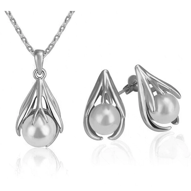 Hainon cheap necklace and earrings jewelry set bridal wedding pearl earrings and necklaces Gift card 1