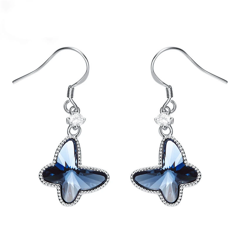 Hainon Butterfly Drop Earrings Hypoallergenic Women Fashion Earrings cheap earrings Gift card flannel bag set 1