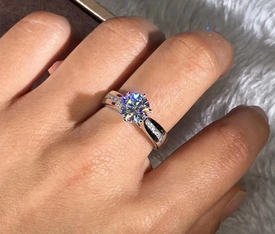 Hainon 2019 rings jewelry women Explosion Style round stone new Engraved Engagement Ring 1