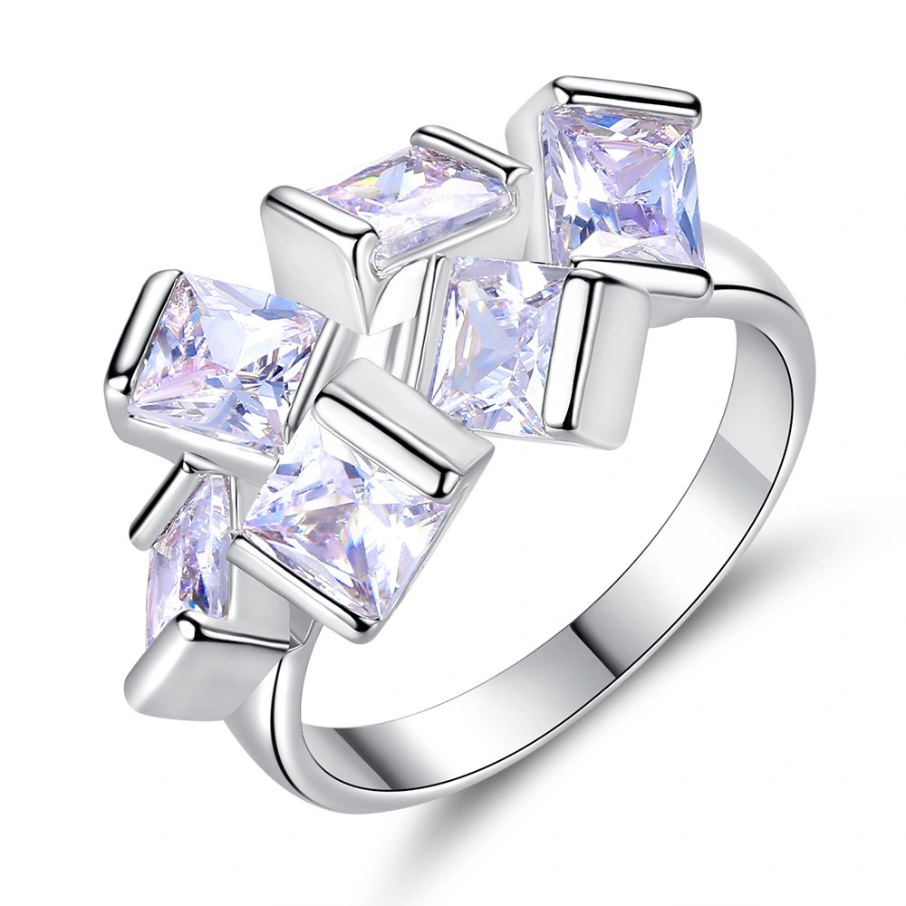 Hainon gold jewelry Luxurious Shiny crystal engagement ring women gold fashion jewelry 2018 rings women 1