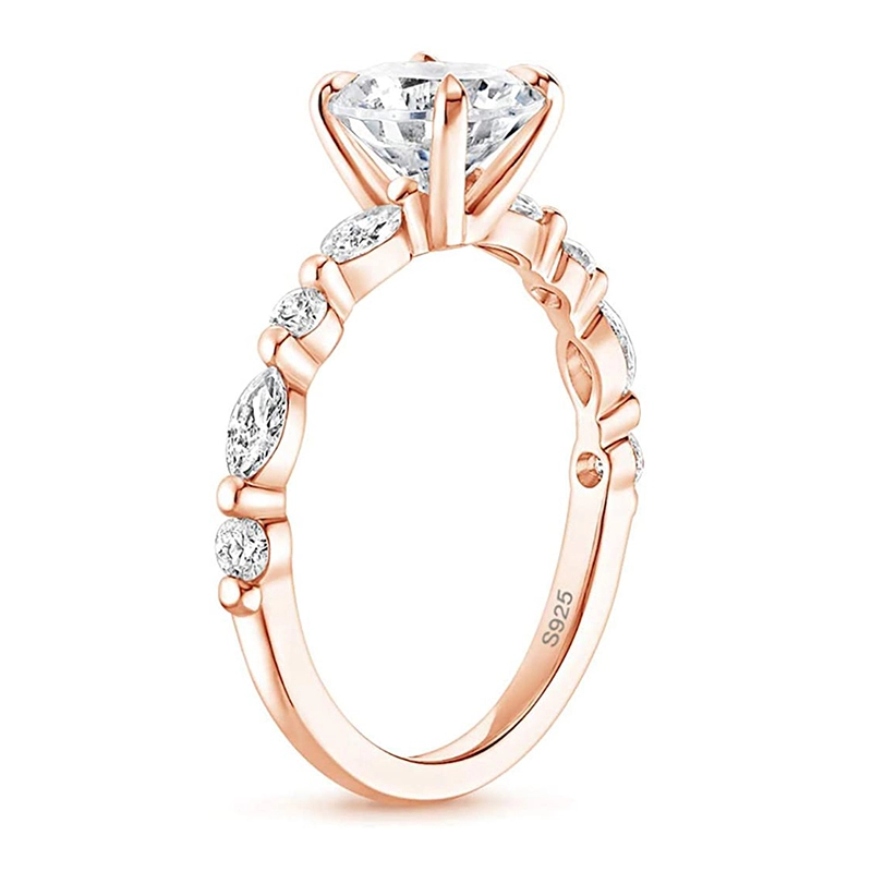Hainon round stone Ring jewelry for Women rose gold plated jewelry Vintage wedding rings jewelry gift card 1
