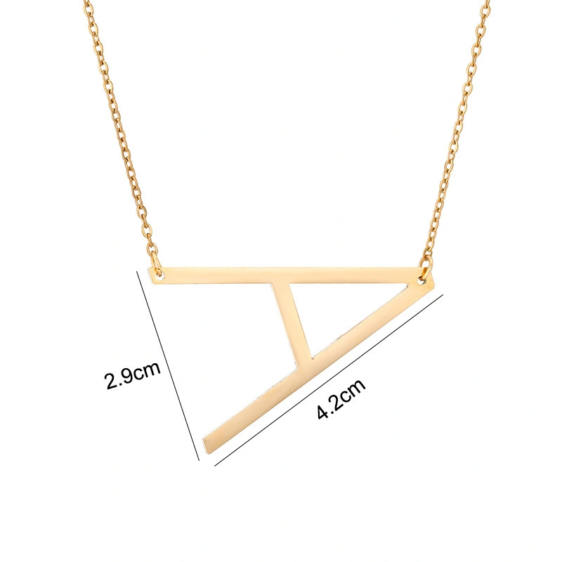Hainon Initial Necklace 18K Gold Plated Stainless Steel Large Big Letters Pendant Necklace for women boys 1