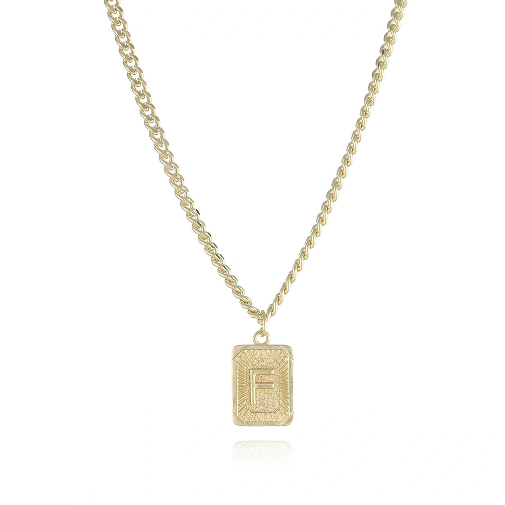 Hainon Initial Necklaces for Women Platinum Plated Letter Necklaces 26 Capital A-Z Necklace for Men Boys Gift card 1