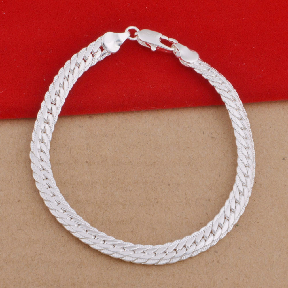 Hainon bracelet men 6mm 20cm silver plating Weaving bracelets jewelry in stock 1