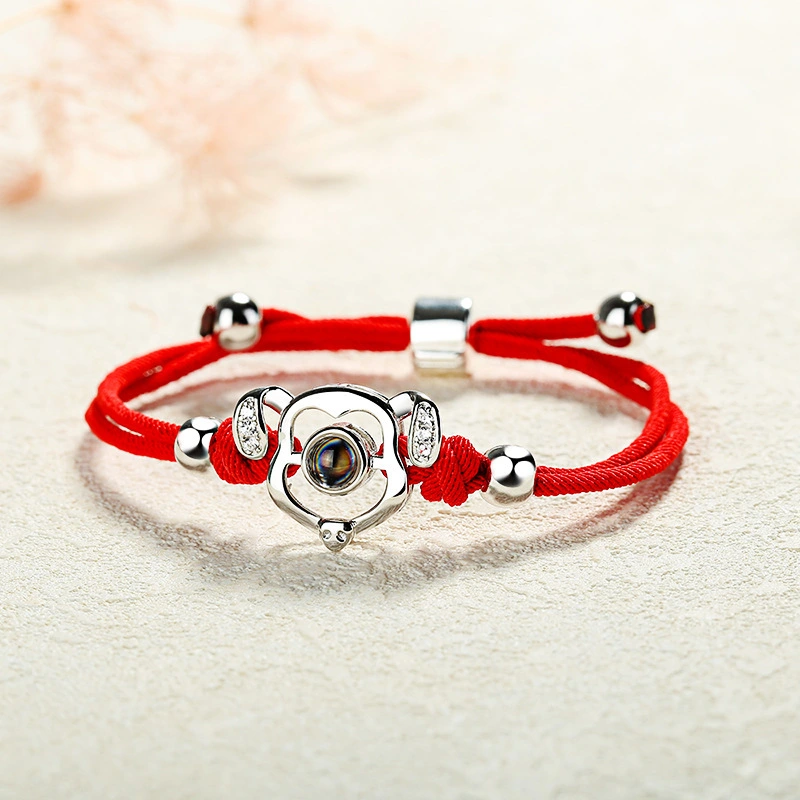 Hainon sterling silver 100 languages say I love you bracelet for women bracelet bangle Valentine's Day gift 2019 1