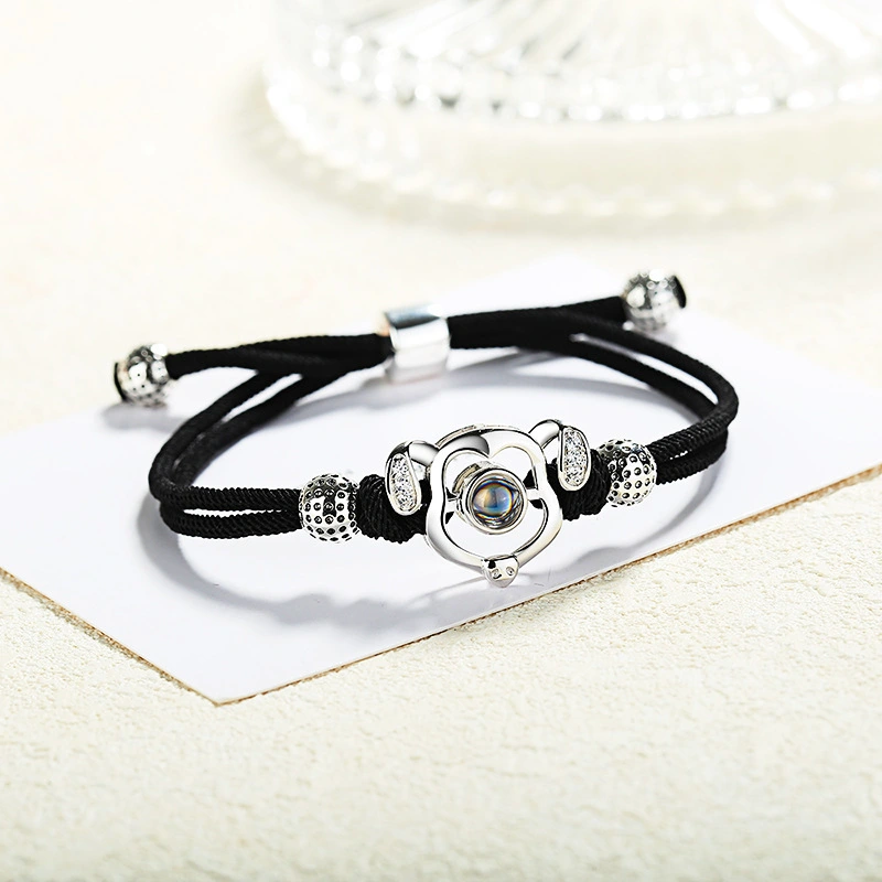 Hainon sterling silver 100 languages say I love you bracelet for women bracelet bangle birthday gift wholesale 1