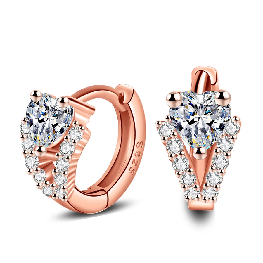 fashion jewelry zircon earring plating rose gold earrings 2019 women fashion 1