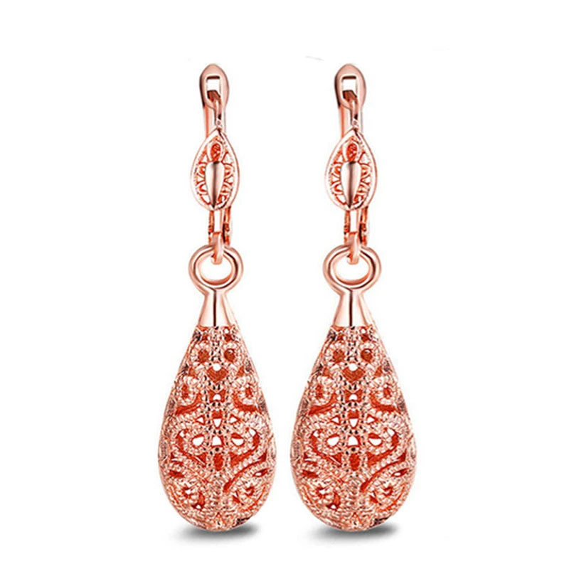 2018 Gold Drop Earrings Simple Hollow Pattern Fashion Women Earrings manufacturers wholesale 1