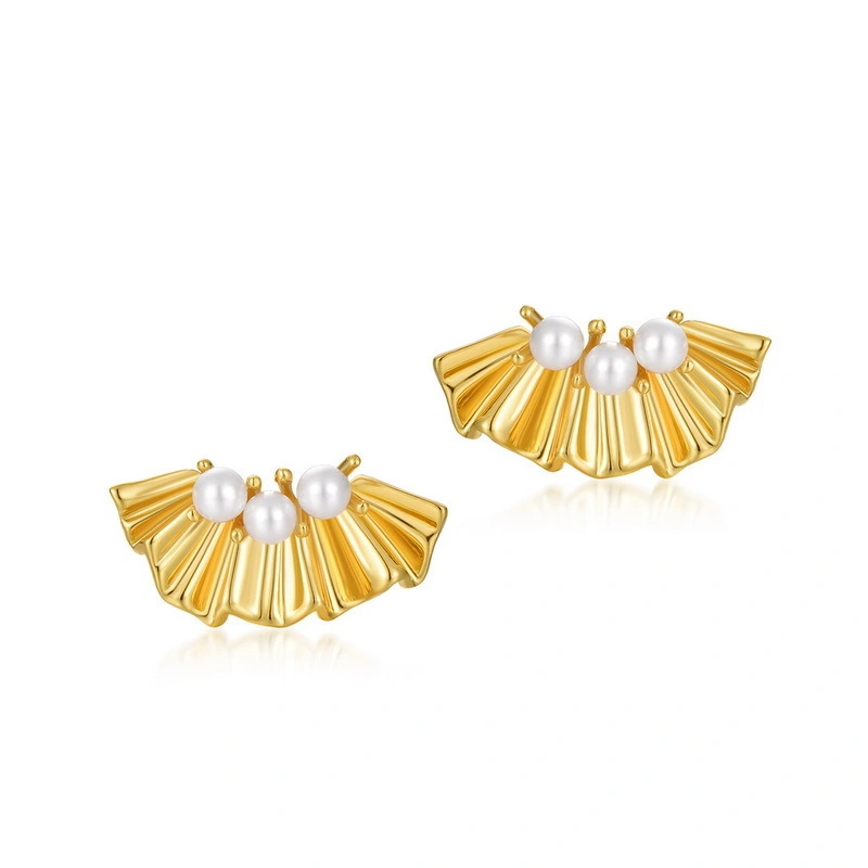 Hainon Fashion Jewelry Elegant Pearl Drop Earrings for Women Party Wedding Gold Plated Earrings Brass Eagle Stud Earrings 1pair 1