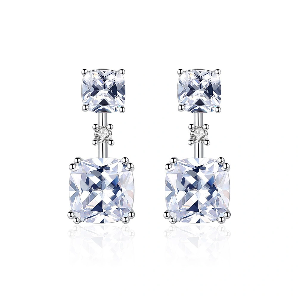 Hainon hot sale stud Earrings with square Zircon Wonderful Gift Choice for Girls Women Gift card flannel bag set 1