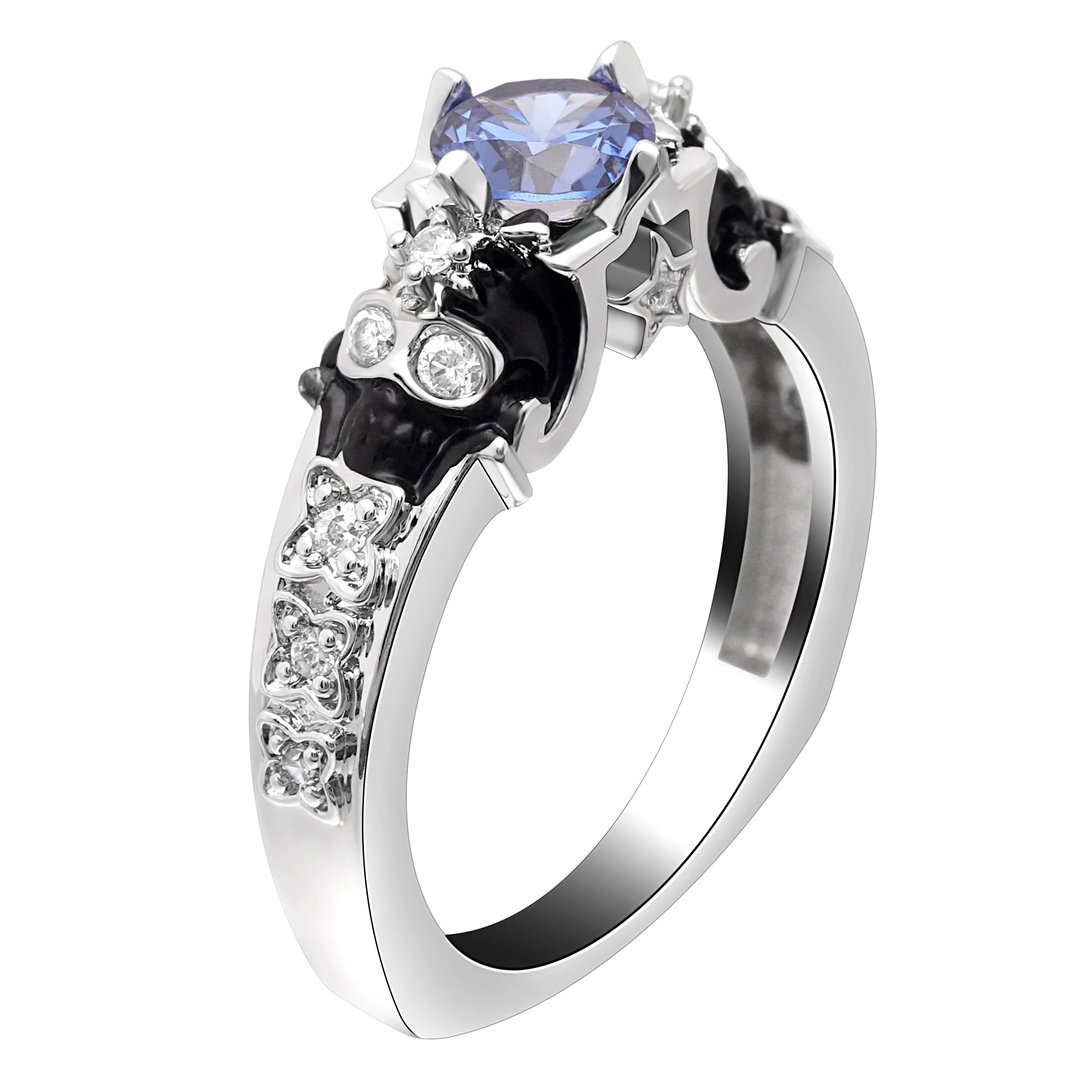 Hainon skull skeleton hand CZ ring European and American style Punk Motor Biker men ring 2018 new skull men jewelry 1